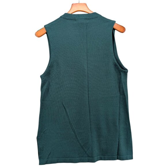 Vtg Preston York Cardigan Vest Mens Green Wool Blend Button Front Size M - Picture 2 of 10